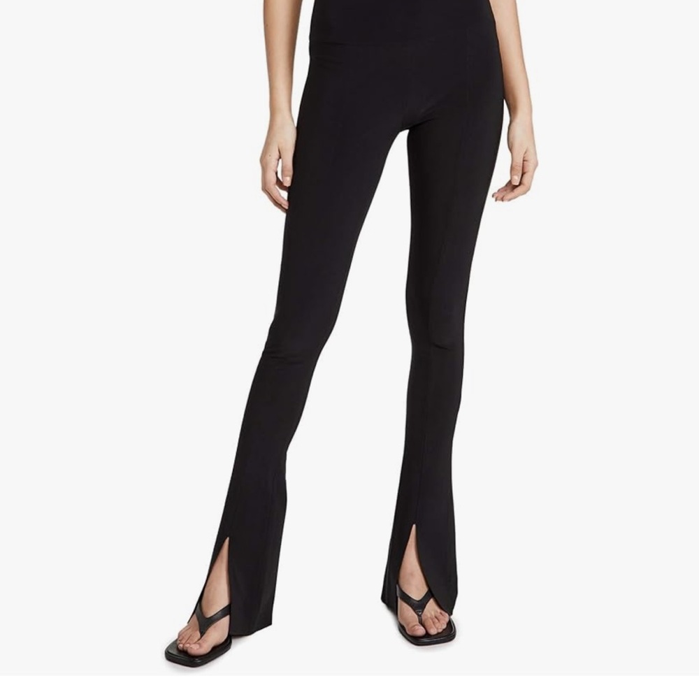 Norma Kamali Black Flare Spat Leggings